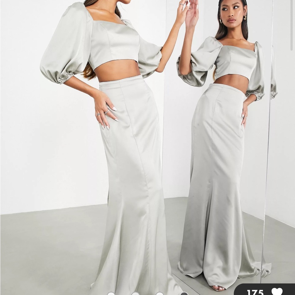 Sage Green Bridesmaid Two-Piece Set